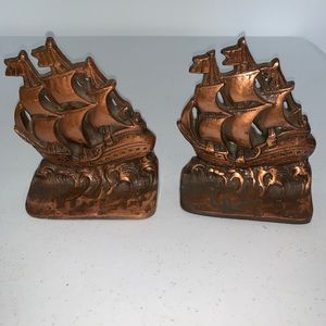 Antique Brass Ship Bookends